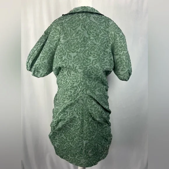 Green organza mini dress - Picture 2 of 7